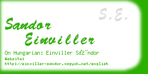 sandor einviller business card